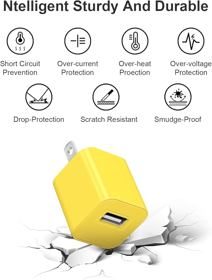 Fast Charger for Apple Watch Charger, Magnetic iWatch Charger to USB A Cable 3.3FT with USB A Wall Plug Adapter for Apple iWatch Series Ultra/10/9/8/7/6/SE/5/4/3/2 (Yellow)