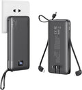 Portable Charger with Built-in Cables 10000mAh Power Bank with Cords, Slim Fast Charging Battery Pack, Portable Phone Charger for iPhone 16/15/14/13 Series, Samsung, Pixel, Travel Camping Essential