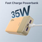 JUOVI J2651 Portable Charger, 35W 20000mAh USB C in & Out Power Bank, Battery Pack with QC4.0+PD3.0 35W High-Speed Charging for Bluetooth Earbud, Mobile Phone, Tablet (Orange)