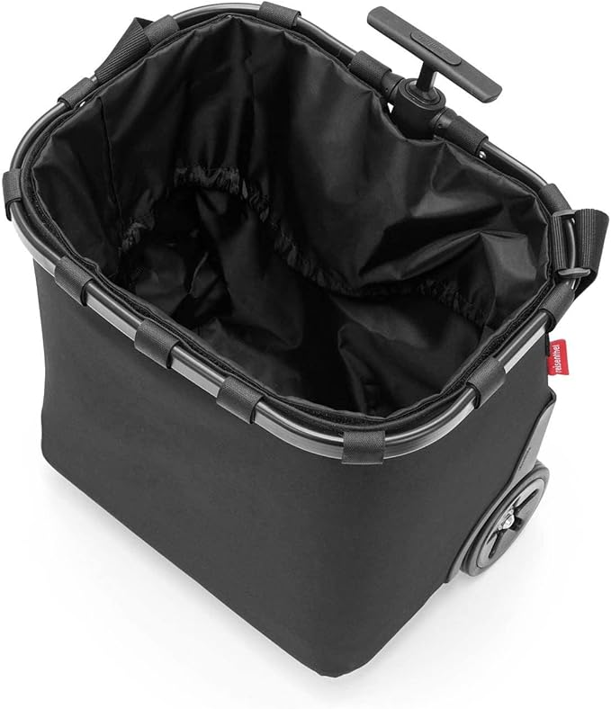 reisenthel carrycruiser Black Frame/Black - Portable Shopping Trolley with Sturdy Aluminum Frame, Shoulder Strap and Removable mesh Inner Bag -Water-Repellent