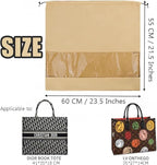 Ouliget Dustproof Drawstring Suede Fabric Bags,Premium Transparent Purse Bags with PVC Clear Window,Handbags Shoe Toy Dust Cover Bags for Storage and Travel
