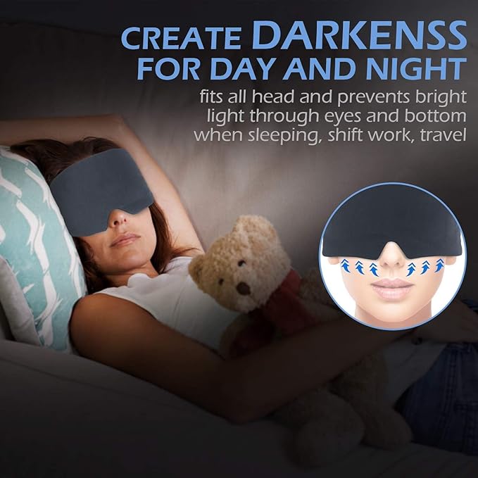 Mavogel Full Coverage Sleep Mask for Sleeping, Light Blocking Eye Mask with Adjustable Closure, Ultra Soft Breathable Modal Eye Cover for Women Men, Pressure-Free for Travel, Nap & Shift Work