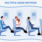 CushZone Foot Hammock Airplane Foot Rest for Train, Length Adjustable Travel Essentials with Eye Mask and Earplugs, Desk Foot Rest, Flight Essentials Airplane Foot Hammock (1 Set)