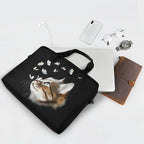 Cute Kitty Cat with Butterfly Laptop Bag Case 13 14 15.6 inch Laptop Messenger Bag Crossbody Briefcase for Men Women with Shoulder Strap Handle