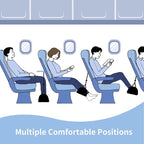 2 Pack Airplane Foot Hammock, Foot Rest for Under Desk at Work, Length Adjustable Airplane Foot Rest for Long Trip, Plane Travel Flight Essentials with Eye & Earplugs, Leg Hammock to Relax Your Feet