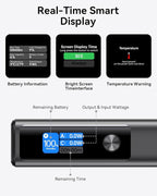GREPRO Laptop Power Bank, 20000mAh 3-Port Travel Essential Portable Charger with 100W USB-C Port, Aluminum Alloy Unibody Fast Charging Battery Pack for iPhone 17/16/15/14 Series, MacBook, Samsung