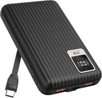 25W Super Fast Charging Portable Charger Power Bank with Built in Cable, 10000mAh Slim USB C Power Bank for Samsung Galaxy S26 Ultra/S26/S26+/S25 Ultra/S25/S24 Ultra/S24/S23 Ultra/S22 Ultra/Note 20
