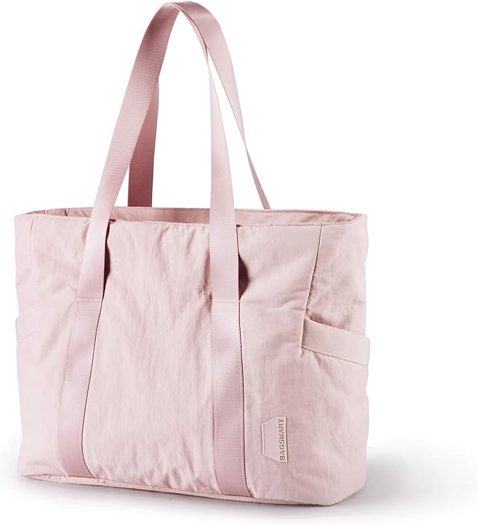 BAGSMART Tote Bag for Women, Tote Bag with Zipper Work Tote with Compartments Nurse Shoulder Hanbag for Travel, Gym