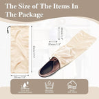Ersmak 6 Pack Shoe Bags for Travel - Satin Shoe Bag with Drawstring - Beige Shoe Storage Bags for Protecting Storage Shoes - 17.7 x 7.9 In