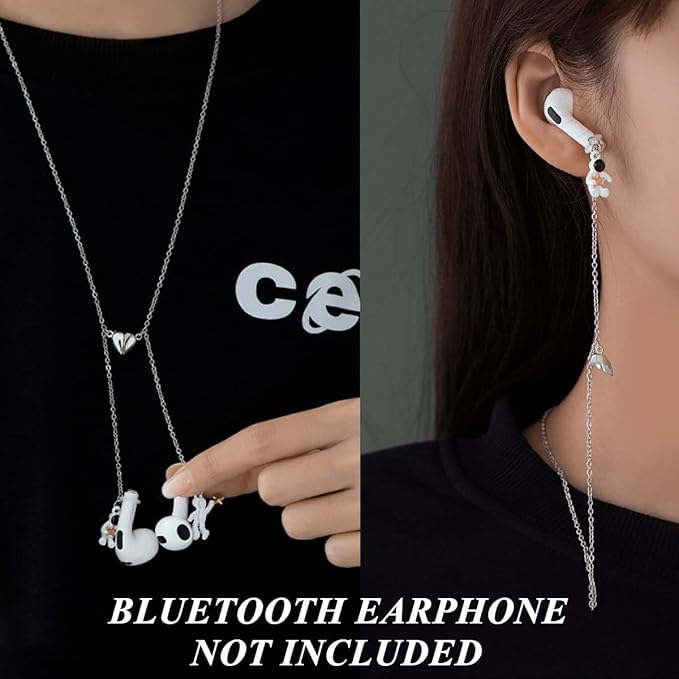 ZOSTLAND 1 Pair Creative Earphone Anti Lost Earring Clip Earclip Strap Wireless Earhook Earbud Ear Bud Holder Connector Compatible with Airpods 1/2/Pro/3 Beats Fit Pro Sony (Live from Space)