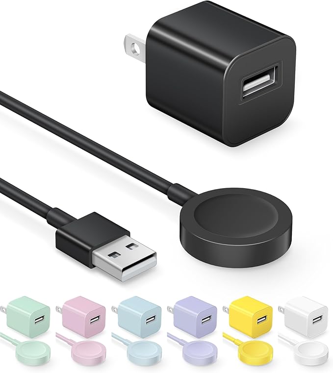 Fast Charger for Apple Watch Charger, Magnetic iWatch Charger to USB A Cable 3.3FT with USB A Wall Plug Adapter for Apple iWatch Series Ultra/10/9/8/7/6/SE/5/4/3/2 (Black)