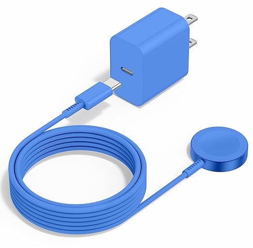 Upgraded Apple Watch Charger, Magnetic Fast Charger, USB C Charger Block Plug Adapter with 6FT iWatch Portable Wireless Fast Charging Cable Cord for iWatch Series Ultra/9/8/7/6/SE/SE2/5/4/3 Blue