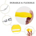 5 Pack Silicone Luggage Tag for Suitcases with Stainless Loop, TSA Approved, Privacy Protection Travel Essentials Bag Tags by Gostwo, Yellow
