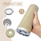 YOUKE OLA 16 Pack Stainless Steel Skinny Tumblers Bulk Straight Double Wall Powder Coated Insulated Tumbler with Lid and Straw for Laser Engrave, DIY Gift, 20oz Mix Colors
