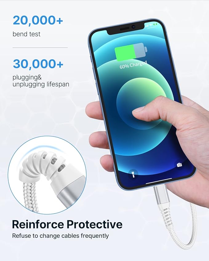 Aioneus 3ft 2Pack iPhone Charger Cords MFi Certified USB A to Lightning Cable 3A Fast Charging Nylon Braided iPhone Cable for iPhone 14 13 12 11 XR XS X 8 7Plus 6