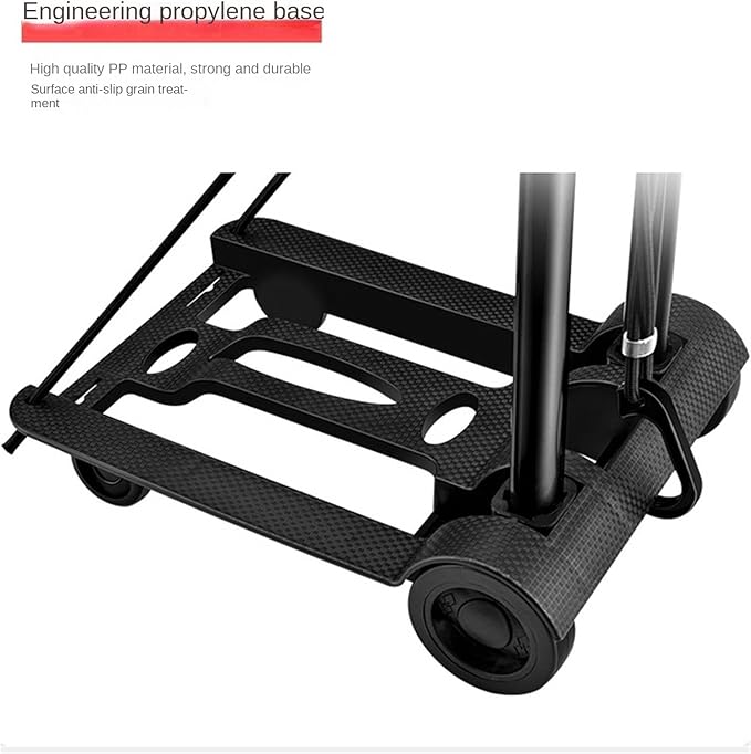 Portable Folding Hand Truck - Movable Platform La Cart with 2 Wheels, Dolly for Travel & Moving - Lightweight Handcart Trolley for Easy Transport