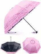 URAWESO Vintage Lace Parasol Gothic Lolita Umbrella UV Sun Protection Witch Cosplay Photoshoot Props Party Decoration