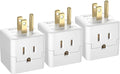 [ETL Listed] 3-Pack 3 Outlet Wall Adapter, Grounded 3-Prong Cube Tap Outlet Power Splitter, Compact 3-Way Plug Adapter for Home, Office or Travel.