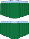 PartyPrints 25 Pack Kelly Green Blank Can Cooler Sleeves, Customizable Bulk Insulated Foam for Beer, Collapsible Plain Drink Holder, Cold Soda Insulator, 12oz Regular, 16oz Tall Cans