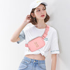 Gitus Customizable Belt Bag Fanny Pack for Girls Age 6-8 & 8-10 with Initial - Trendy Teen Girl Gifts (Light Pink-I)