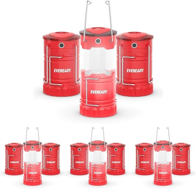 Eveready LED Camping Lantern 360 PRO (12-Pack), Super Bright Tent Lights, Rugged IPX4 Water Resistant LED Lanterns, 100 Hour Run-time (Batteries Included)
