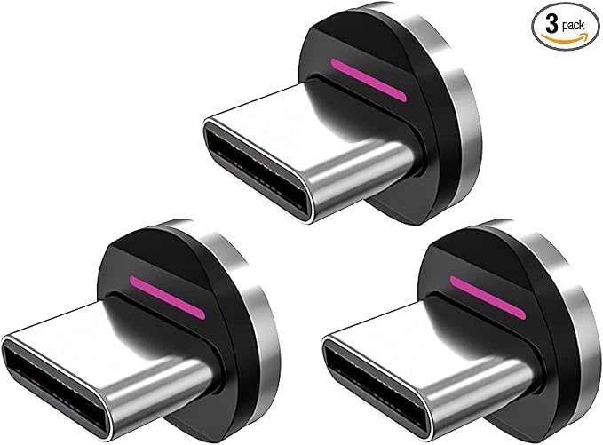 Statik 360 Pro Magnetic Connectors Tips for Fast Charging - Only Compatible with Statik360 Pro Magnet Phone Charger Cable - 3-Pack Includes Type USB C Magnetic Adapter - Compatible with USB C Devices