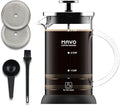 French Press Coffee Maker Stainless Steel Cold Brew Heat Resistant Glass Coffee & Tea Maker with 2 Filter (600ml/20oz)