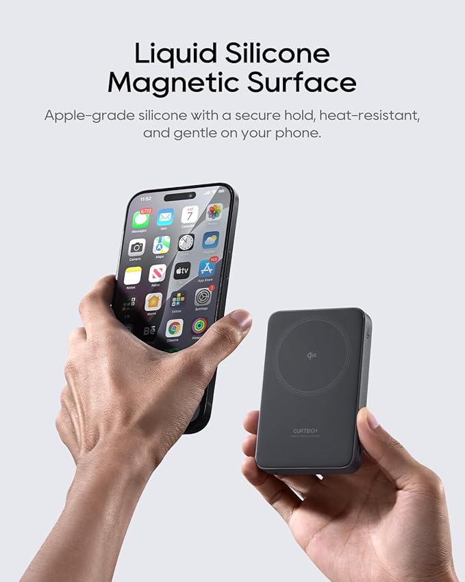 CUKTECH Qi2 Certified 15W Magnetic Power Bank, 10,000mAh Battery Pack, MagSafe Compatible Wireless Portable Charger with 30W USB C Fast Charging, for iPhone 17/16/15/14/13/12 (USB-C Cable Included)