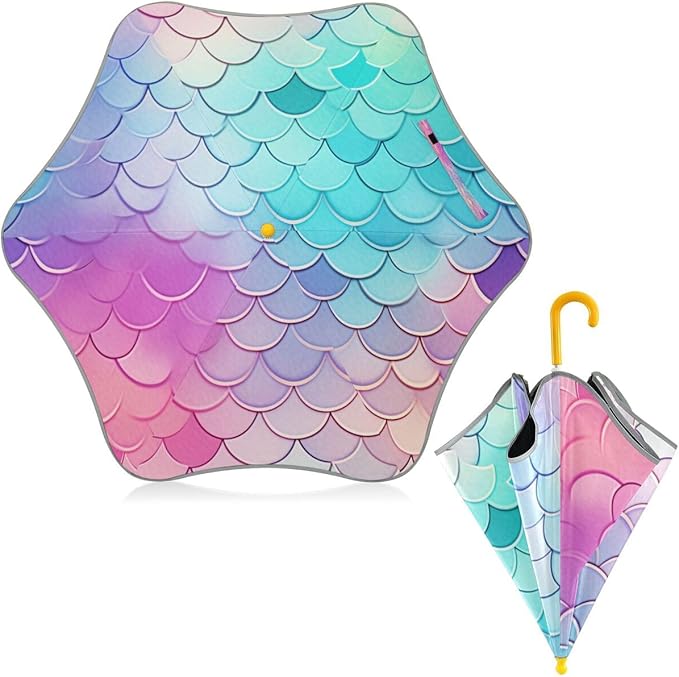 ALAZA Kids Umbrella Stick Umbrellas Cute Umbrella for Boys Girls Toddler UV/Sun Rain Windproof