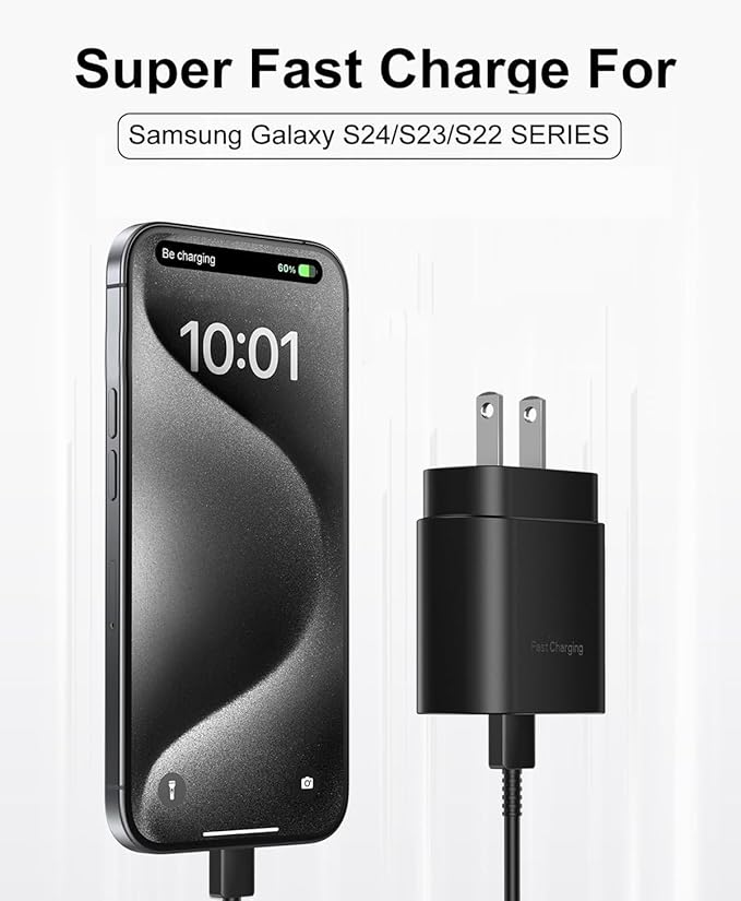 USB C Samsung Chargers Block, 3 Pack 25W Type C Charger Fast Chargers for Samsung Galaxy S25/S25+/S25 Ultra/S24/S24+/S24 Ultra/S23/S23+/S23 Ultra/S22/S22+/S22 Ultra/S21/S22+/S21