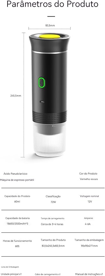 Wireless Portable Electric Coffee Maker with USB-C, Self-Heating, Rechargeable Espresso Coffee Machine for Travel, Camping, RV,Home,Office (green)
