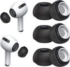 3 Pairs Replacement Ear Tips for AirPods Pro 1st & 2nd Generation with Noise Reduction Hole, Silicone Ear Tips for AirPods Pro with Portable Storage Box and Fits in Charging Case (Medium, Black)