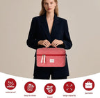 Gosect Large Makeup Bag, Cute Cosmetic Bag for Women Girls, Floral Coquette Aesthetic Toiletry Bag, Travel Make Up Organizer Bag(Red Checkered)