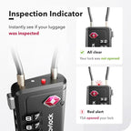 Luggage Locks TSA Approved with Inspection Indicator and Resettable 4-Digit, Easy-to-Read Combination, TSA Locks for Luggage, Suitcases, Backpacks & Travel Bags, Black, 2-Pack
