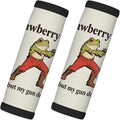 2 Pack Luggage Handle Wrap with Travel Tags - Non-Slip Protective Cover Soft Handle Grips Covers for Suitcase(Funny Strawberry Jams Frog)