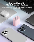FEEL2NICE iPhone Charger Fast Charging 2 Pack Type C Wall Charger Block with 2 Pack [6FT&10FT] Long USB C to Lightning Cable for iPhone 14/13/12/12 Pro Max/11/Xs Max/XR/X,AirPods Pro,Pink
