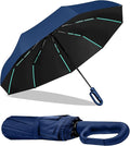 42-Inch Extra Large Umbrella for 2-3 People, Windproof Automatic Open/Close with Carabiner Handle, UPF 99+ UV Protection Folding Travel Umbrella for Rain and Sun