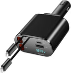 60W Fast Charging Car Charger for iPhone, 4-in-1 Retractable Phone Charger, Travel Essentials, Gifts for Women Men, Car Accessories for Women Men, for iPhone 14 13
