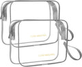 Icramsy Clear Makeup Bag,2 Pack TSA Approved Toiletry Bag Travel Toiletry Bag Hanging Makeup Cosmetic bag for Women Men (Grey)