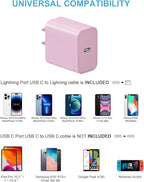 iPhone 14 13 12 Fast Charger 20W PD USB C Wall Charger with 6FT Fast Charging Cable for iPhone 14/14 Pro/14 Pro Max/14 Plus/13/12/11/Pro/Pro Max/Mini/Xs Max/X, iPad - Pink