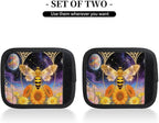 2 Pack Luggage Handle Wrap with Travel Tags - Non-Slip Protective Cover Soft Handle Grips Covers for Suitcase(Galaxy Flower Bee)