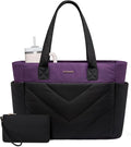 LOVEVOOK Tote Bag for Women, Puffer Work Travel Handbag with Zipper for Teacher Nurse, Quilted Cute Laptop Shoulder Gym Bag