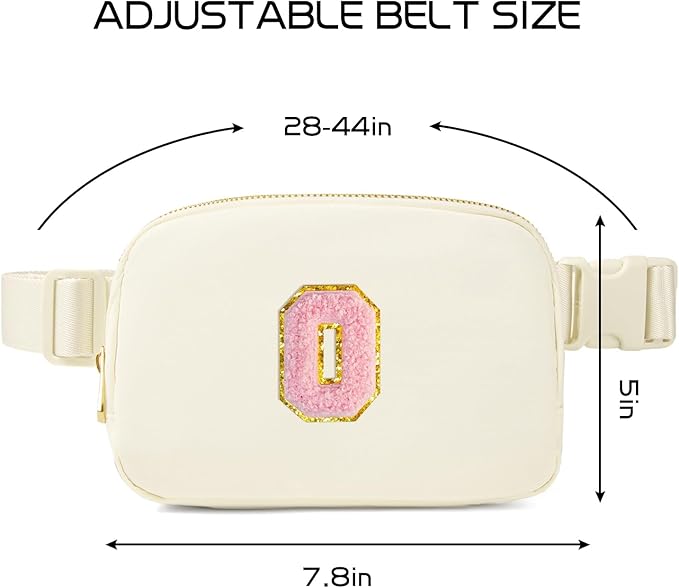 Gitus Personalized Gifts Birthday Gifts for Girls Fanny Pack Cross Body Bags with Initial Letter Preppy Stuff Gifts for Her Girlfriend Wife Sister Friends Mom (Ivory-O)