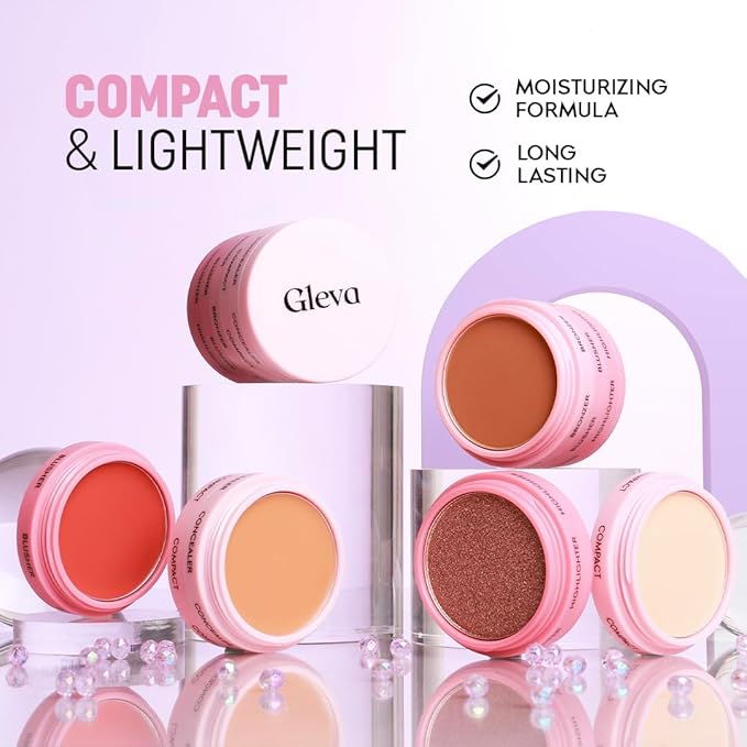 5 In 1 Makeup stack With Concealer, Bronzer, Blusher, Compact & Highlighter Smooth & Blendable Formula - Travel Friendly, Quick & Easy to Use (Fair)