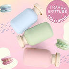 ASEVAT 10oz 3Pcs Plastic Refillable Travel Shampoo and Conditioner Bottles Refillable Travel Bottle with Flip Cap Plastic Refillable Shampoo and Conditioner Bottles
