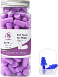 LYSIAN Ultra Soft Foam Earplugs for Sleeping, 38dB SNR Noise Reduction Ear Plugs for Snoring, Shooting, Study, Work and Travel, 60 Pairs, Purple