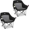 Bolosy 2 Pack Oversized Camping Chairs for Adults Heavy Duty Outdoor Folding Chairs Padded Portable Lawn Chairs XL Camp Chairs with Cup Holder Suproot 500 lbs