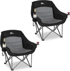 Bolosy 2 Pack Oversized Camping Chairs for Adults Heavy Duty Outdoor Folding Chairs Padded Portable Lawn Chairs XL Camp Chairs with Cup Holder Suproot 500 lbs
