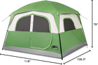 Happy Travel Tent 6 Person Tents for Camping, Waterproof Easy Setup Camping Tent with Rainfly, Portable Large Family Cabin Tent with 5 Large Mesh Windows and Carry Bag for Outdoor Camping & Hiking
