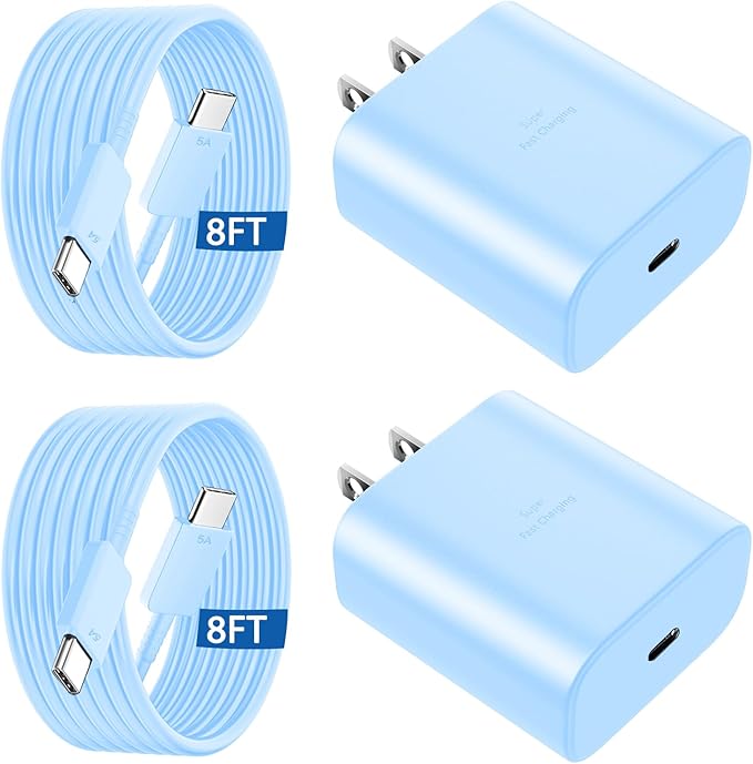45W USB C Super Fast Charger Type C Charger Fast Charging Android Phone Charger Block with 8FT Type C Charging Cable for Samsung Galaxy S26 Ultra/S26/S26+/S25/S25 Ultra/S25+/S24 Ultra/S23 Ultra/S26